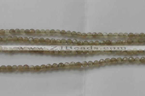 CMS1067 15.5 inches 6mm faceted round grey moonstone beads wholesale