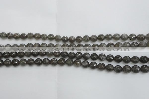 CMS1076 15.5 inches 8mm faceted round grey moonstone beads wholesale