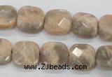 CMS109 15.5 inches 15*15mm faceted square moonstone gemstone beads