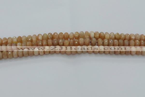 CMS1092 15.5 inches 6*10mm faceted rondelle moonstone beads