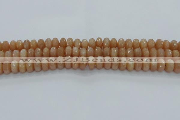 CMS1093 15.5 inches 7*12mm faceted rondelle moonstone beads