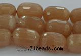 CMS1099 15.5 inches 10*14mm faceted rice moonstone gemstone beads