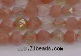 CMS1136 15.5 inches 6mm faceted nuggets rainbow moonstone beads