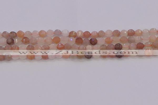 CMS1166 15.5 inches 6mm faceted round rainbow moonstone beads