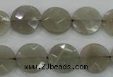 CMS130 15.5 inches 14mm faceted coin moonstone gemstone beads
