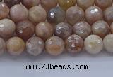 CMS1300 15.5 inches 4mm faceted round AB-color moonstone beads
