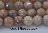 CMS1301 15.5 inches 6mm faceted round AB-color moonstone beads