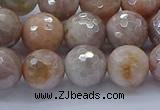 CMS1303 15.5 inches 10mm faceted round AB-color moonstone beads