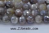 CMS1310 15.5 inches 4mm faceted round AB-color grey moonstone beads