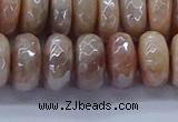 CMS1324 15.5 inches 7*12mm faceted rondelle AB-color moonstone beads