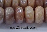 CMS1326 15.5 inches 8*16mm faceted rondelle AB-color moonstone beads