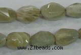 CMS133 15.5 inches 10*16mm faceted nugget moonstone gemstone beads