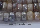 CMS1332 15.5 inches 5*8mm faceted rondelle AB-color grey moonstone beads
