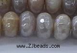 CMS1336 15.5 inches 8*16mm faceted rondelle AB-color grey moonstone beads