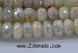 CMS1341 15.5 inches 4*6mm faceted rondelle AB-color white moonstone beads