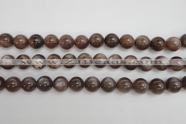 CMS145 15.5 inches 12mm round natural grey moonstone beads