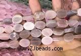 CMS1468 15.5 inches 12*16mm oval matte moonstone beads wholesale