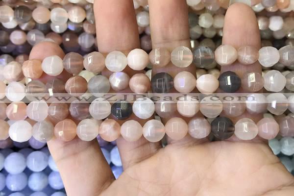 CMS1470 15.5 inches 6mm faceted round moonstone beads wholesale