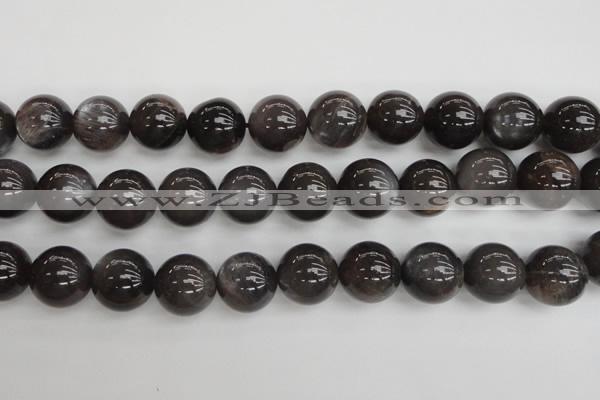 CMS148 15.5 inches 14mm round natural grey moonstone beads