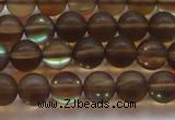 CMS1527 15.5 inches 8mm round matte synthetic moonstone beads