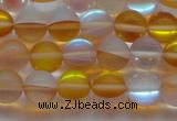CMS1537 15.5 inches 8mm round matte synthetic moonstone beads
