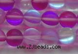CMS1549 15.5 inches 12mm round matte synthetic moonstone beads