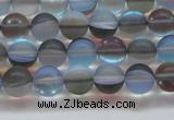 CMS1566 15.5 inches 6mm round matte synthetic moonstone beads