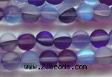 CMS1576 15.5 inches 6mm round matte synthetic moonstone beads