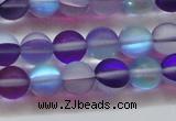 CMS1577 15.5 inches 8mm round matte synthetic moonstone beads