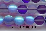 CMS1578 15.5 inches 10mm round matte synthetic moonstone beads