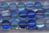 CMS1587 15.5 inches 8mm round matte synthetic moonstone beads