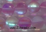 CMS1599 15.5 inches 12mm round matte synthetic moonstone beads