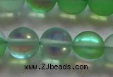 CMS1609 15.5 inches 12mm round matte synthetic moonstone beads