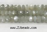 CMS1658 15.5 inches 6*13mm - 8*14mm faceted tyre moonstone beads