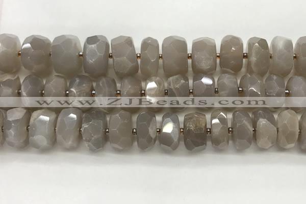 CMS1662 15.5 inches 6*13mm - 8*14mm faceted tyre moonstone beads