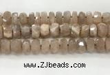 CMS1666 15.5 inches 6*13mm - 8*14mm faceted tyre moonstone beads