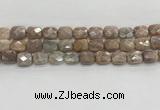 CMS1782 15.5 inches 10*12mm faceted rectangle AB-color moonstone beads