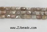 CMS1783 15.5 inches 10*14mm faceted rectangle AB-color moonstone beads