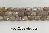 CMS1784 15.5 inches 12*16mm faceted rectangle AB-color moonstone beads