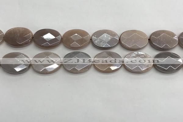 CMS1803 15.5 inches 18*25mm faceted oval AB-color moonstone beads