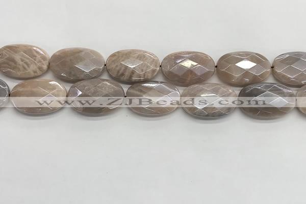 CMS1804 15.5 inches 20*30mm faceted oval AB-color moonstone beads