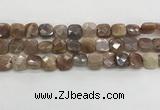 CMS1829 15.5 inches 12*12mm faceted square AB-color moonstone beads