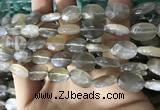 CMS1851 15.5 inches 10*14mm faceted oval grey moonstone beads