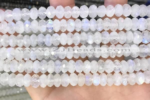 CMS1868 15.5 inches 5*8mm faceted rondelle white moonstone beads