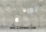 CMS1910 15.5 inches 4.5*6mm faceted rondelle white moonstone beads