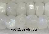 CMS1911 15.5 inches 5*8mm faceted rondelle white moonstone beads