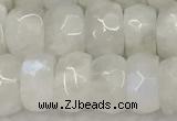 CMS1912 15.5 inches 6*10mm faceted rondelle white moonstone beads