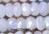 CMS1926 15.5 inches 5*8mm faceted rondelle white moonstone beads