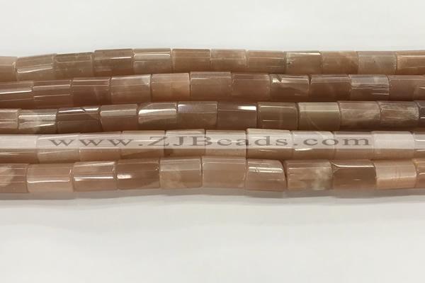 CMS1950 15.5 inches 10*14mm faceted tube moonstone beads