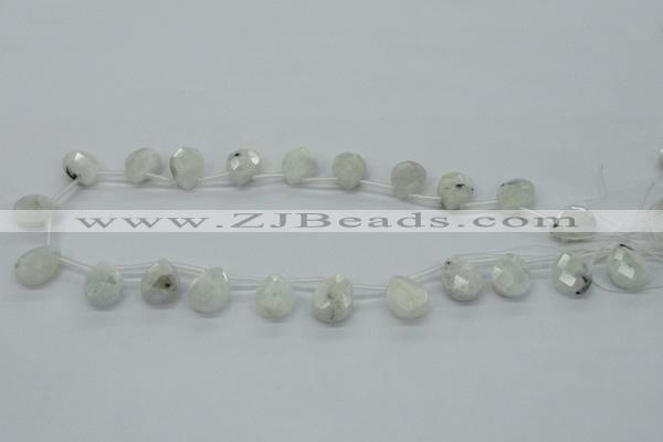 CMS215 15.5 inches 12*16mm faceted teardrop moonstone beads wholesale